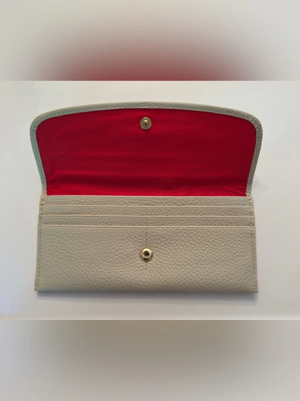 DOONEY & BOURKE OFF-WHITE/CREAM PEBBLE GRAIN LEATHER CLUTCH/WSLLET